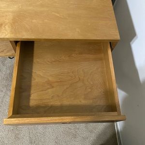 Nathan Parker modern desk with open storage cubby and small drawer